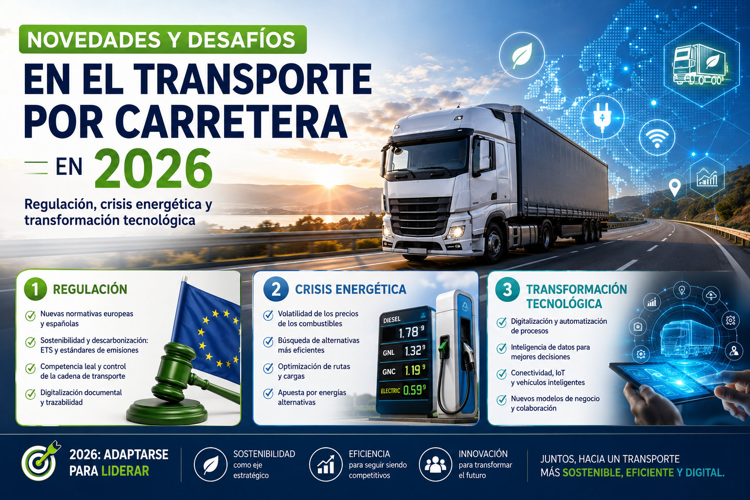 Novedades y desafíos en el transporte por carretera en 2026: regulación, crisis energética y transformación tecnológica